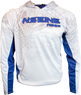 White/Blue Vented/Hooded Long Sleeve