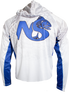 White/Blue Vented/Hooded Long Sleeve