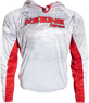 White/Red Vented/Hooded Long Sleeve