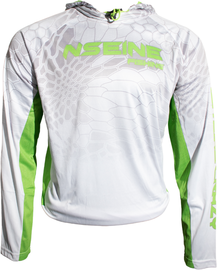 White/Green Vented/Hooded Long Sleeve