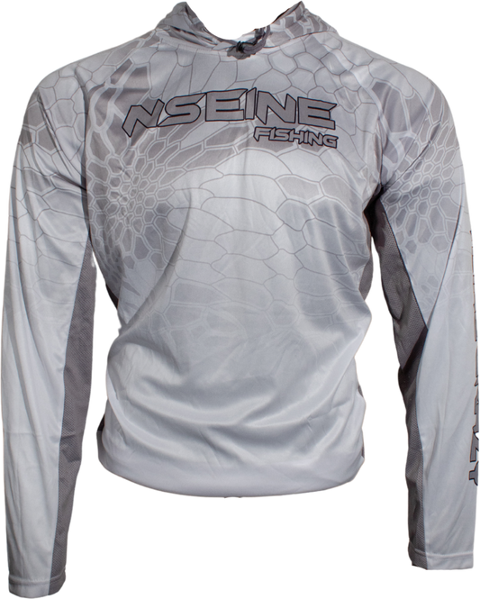 White/Gray Vented/Hooded Long Sleeve