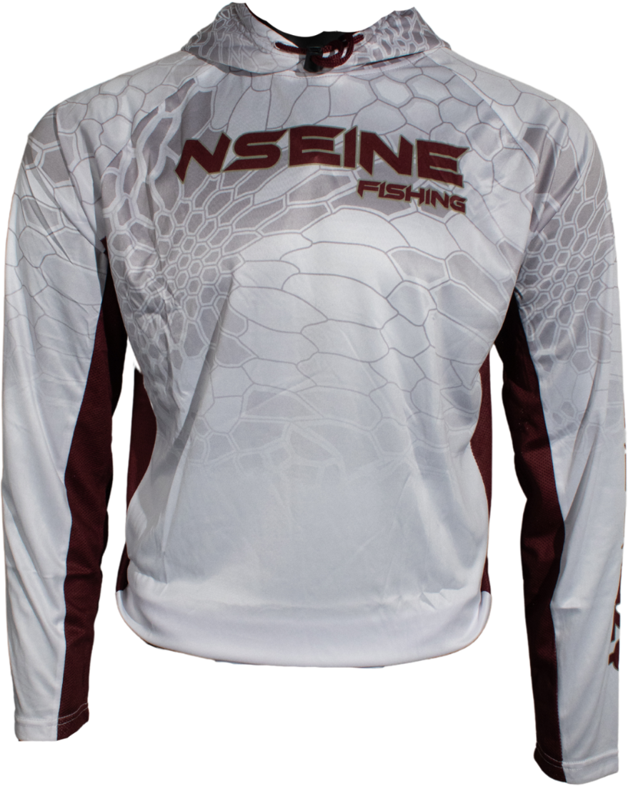 White/Maroon Vented/Hooded Long Sleeve