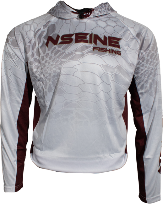 White/Maroon Vented/Hooded Long Sleeve