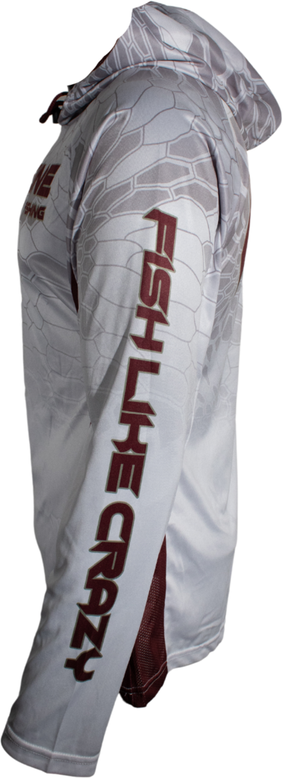 White/Maroon Vented/Hooded Long Sleeve