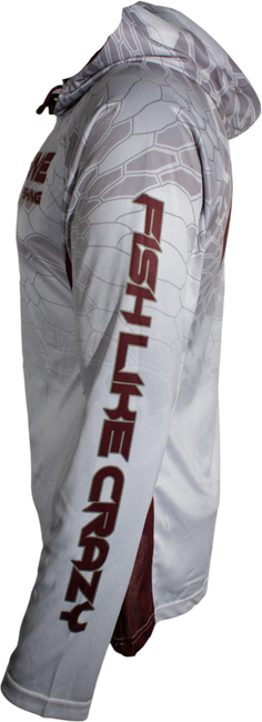 White/Maroon Vented/Hooded Long Sleeve